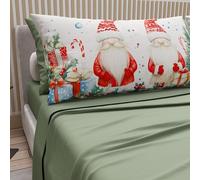 PETTI Artigiani Italiani - Lenzuola in Cotone con Federe in Stampa Digitale di Natale, Lenzuola Natalizie Una Piazza e Mezza Francese, Completo Letto Natalizio, Xmas 6 Verde, 100% Made in Italy