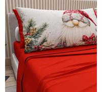 PETTI Artigiani Italiani - Lenzuola in Cotone con Federe in Stampa Digitale di Natale, Lenzuola Natalizie Due Piazze, Completo Letto Matrimoniale Natalizio, Xmas 13 Rosso, 100% Made in Italy