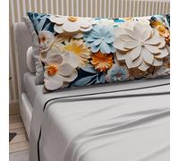 PETTI Artigiani Italiani - Lenzuola in Cotone con Federe in Stampa Digitale, Lenzuola Letto Singolo, Completo Letto Singolo, Floreale 5 Grigio Chiaro, 100% Made in Italy