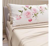 PETTI Artigiani Italiani - Lenzuola in Cotone con Federe in Stampa Digitale, Lenzuola Letto Singolo, Completo Letto Singolo, Panna, 100% Made in Italy