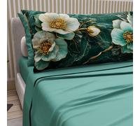 PETTI Artigiani Italiani - Lenzuola in Cotone con Federe in Stampa Digitale, Lenzuola Matrimoniali, Completo Letto Matrimoniale, Floreale 19 Ottanio, 100% Made in Italy