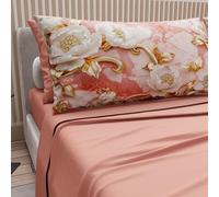 PETTI Artigiani Italiani - Lenzuola in Cotone con Federe in Stampa Digitale, Lenzuola Matrimoniali, Completo Letto Matrimoniale, Floreale 11 Salmone, 100% Made in Italy