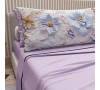 PETTI Artigiani Italiani - Lenzuola in Cotone con Federe in Stampa Digitale, Lenzuola Una Piazza e Mezza, Completo Letto Una Piazza e Mezza, Floreale 4 Lilla, 100% Made in Italy