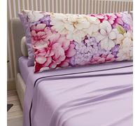 PETTI Artigiani Italiani - Lenzuola in Cotone con Federe in Stampa Digitale, Lenzuola Una Pizza e Mezza, Completo Letto Una Piazza e Mezza, Ortensia, 100% Made in Italy