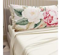 PETTI Artigiani Italiani - Lenzuola in Cotone con Federe in Stampa Digitale, Lenzuola Una Piazza e Mezza, Completo Letto Una Piazza e Mezza, Sofia Panna, 100% Made in Italy