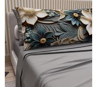 PETTI Artigiani Italiani - Lenzuola in Cotone con Federe in Stampa Digitale, Lenzuola Una Piazza e Mezza, Completo Letto Una Piazza e Mezza, Floreale 8 Grigio Scuro, 100% Made in Italy
