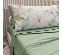 PETTI Artigiani Italiani - Lenzuola in Cotone con Federe in Stampa Digitale, Lenzuola Una Piazza e Mezza, Completo Letto Una Piazza e Mezza, Floreale 143 Salvia, 100% Made in Italy