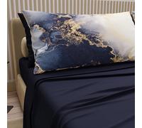 PETTI Artigiani Italiani - Lenzuola in Cotone con Federe in Stampa Digitale, Lenzuola Una Pizza e Mezza, Completo Letto Una Piazza e Mezza, Blu Notte, 100% Made in Italy