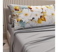 PETTI Artigiani Italiani - Lenzuola in Cotone con Federe in Stampa Digitale, Lenzuola Una Pizza e Mezza, Completo Letto Una Piazza e Mezza, Flower Ceramic-01, 100% Made in Italy