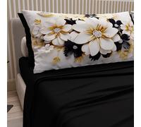 PETTI Artigiani Italiani - Lenzuola in Cotone con Federe in Stampa Digitale, Lenzuola Una Pizza e Mezza, Completo Letto Una Piazza e Mezza, Flower Ceramic-Nero, 100% Made in Italy