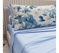 PETTI Artigiani Italiani - Lenzuola in Cotone con Federe in Stampa Digitale, Lenzuolo Singolo, Completo Letto Fantasia Floreale 30 Azzurro, 100% Made in Italy