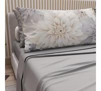 PETTI Artigiani Italiani - Lenzuola in Cotone con Federe in Stampa Digitale, Lenzuolo Una Piazza e Mezza Francese, Completo Letto Fantasia Floreale 25 Grigio Chiaro, 100% Made in Italy