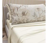 PETTI Artigiani Italiani - Lenzuola in Cotone con Federe in Stampa Digitale, Lenzuolo Una Piazza e Mezza Francese, Completo Letto Fantasia Floreale 6 Panna, 100% Made in Italy