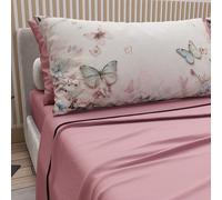 PETTI Artigiani Italiani - Lenzuola in Cotone con Federe in Stampa Digitale, Lenzuolo Una Piazza e Mezza, Completo Letto Fantasia Floreale 10 Cipria Scuro, 100% Made in Italy