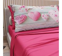 PETTI Artigiani Italiani - Lenzuola in Cotone con Federe in Stampa Digitale, Lenzuolo Una Piazza e Mezza Francese, Completo Letto Fantasia 346 Fucsia, 100% Made in Italy