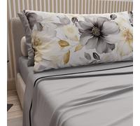 PETTI Artigiani Italiani - Lenzuola in Cotone con Federe in Stampa Digitale, Lenzuolo Una Piazza e Mezza Francese, Completo Letto Fantasia Floreale 28 Grigio Chiaro, 100% Made in Italy
