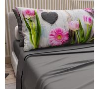 PETTI Artigiani Italiani - Lenzuola in Cotone con Federe in Stampa Digitale, Lenzuolo Una Piazza e Mezza Francese, Completo Letto Fantasia 330 Grigio Scuro, 100% Made in Italy