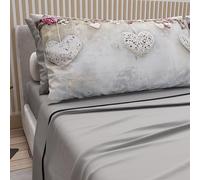 PETTI Artigiani Italiani - Lenzuola in Cotone con Federe in Stampa Digitale, Lenzuolo Una Piazza e Mezza, Completo Letto Fantasia 327 Grigio Chiaro, 100% Made in Italy
