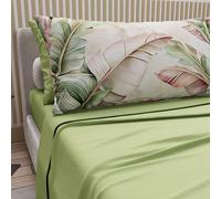 PETTI Artigiani Italiani - Lenzuola in Cotone con Federe in Stampa Digitale, Lenzuolo Una Piazza e Mezza, Completo Letto Fantasia Floreale 191 Salvia, 100% Made in Italy