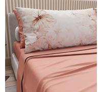 PETTI Artigiani Italiani - Lenzuola in Cotone con Federe in Stampa Digitale, Lenzuolo Una Piazza e Mezza, Completo Letto Fantasia Floreale 11 Salmone, 100% Made in Italy