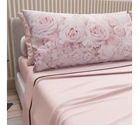 PETTI Artigiani Italiani - Lenzuola in Cotone con Federe in Stampa Digitale, Lenzuolo Una Piazza e Mezza, Completo Letto Fantasia 340 Cipria Chiaro, 100% Made in Italy