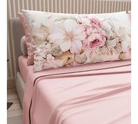 PETTI Artigiani Italiani - Lenzuola in Cotone con Federe in Stampa Digitale, Matrimoniale Maxi, Completo Lenzuolo Sopra e Sotto con Angoli, Provenza Cipria, 100% Made in Italy