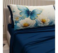 PETTI Artigiani Italiani – Lenzuola Matrimoniale Maxi Mariposa 04 Cotone Stampa Digitale Blu Notte