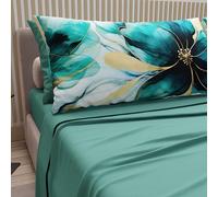 PETTI Artigiani Italiani - Lenzuola in Cotone con Federe in Stampa Digitale, Matrimoniale Maxi, Completo Lenzuolo Sopra e Sotto con Angoli, Marmo 09 Ottanio, 100% Made in Italy