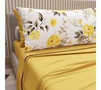 PETTI Artigiani Italiani - Lenzuola in Cotone con Federe in Stampa Digitale, Matrimoniale Maxi, Completo Lenzuolo Sopra e Sotto con Angoli, Monaco Giallo, 100% Made in Italy