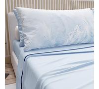 PETTI Artigiani Italiani - Lenzuola in Cotone con Federe in Stampa Digitale, Matrimoniale Maxi, Completo Lenzuolo Sopra e Sotto con Angoli, Azzurro, 100% Made in Italy
