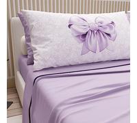 PETTI Artigiani Italiani - Lenzuola in Cotone con Federe in Stampa Digitale, Matrimoniale Maxi, Completo Lenzuolo Sopra e Sotto con Angoli, Lilla, 100% Made in Italy