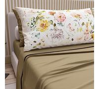 PETTI Artigiani Italiani - Lenzuola in Cotone con Federe in Stampa Digitale, Per Letto Singolo, Completo Lenzuolo Sopra e Sotto con Angoli, Fango, 100% Made in Italy