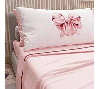 PETTI Artigiani Italiani - Lenzuola in Cotone con Federe in Stampa Digitale, Lenzuola Una Pizza e Mezza, Completo Letto Una Piazza e Mezza, Rosa, 100% Made in Italy
