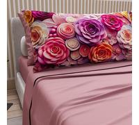PETTI Artigiani Italiani - Lenzuola in Cotone con Federe in Stampa Digitale, Una Piazza e Mezza Francese, Completo Lenzuolo Sopra e Sotto con Angoli, Floreale 05 17 Cipria Scuro, 100% Made in Italy