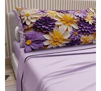 PETTI Artigiani Italiani - Lenzuola in Cotone con Federe in Stampa Digitale, Una Piazza e Mezza Francese, Completo Lenzuolo Sopra e Sotto con Angoli, Floreale 05 4 Lilla, 100% Made in Italy