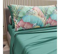 PETTI Artigiani Italiani - Lenzuola in Cotone con Federe in Stampa Digitale, Una Piazza e Mezza Francese, Completo Lenzuolo Sopra e Sotto con Angoli, Ottanio, 100% Made in Italy