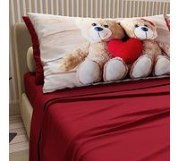 PETTI Artigiani Italiani - Lenzuola in cotone, stampa digitale, Una piazza e mezza francese Bordeaux