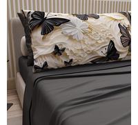 PETTI Artigiani Italiani - Lenzuola in Cotone con Federe in Stampa Digitale, Una Piazza e Mezza Francese, Completo Lenzuolo Sopra e Sotto con Angoli, Mariposa 05 Grigio Scuro, 100% Made in Italy