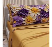 PETTI Artigiani Italiani - Lenzuola in Cotone con Federe in Stampa Digitale, Una Piazza e Mezza Francese, Completo Lenzuolo Sopra e Sotto con Angoli, Floreale 05 4 Giallo Ocra, 100% Made in Italy