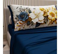 PETTI Artigiani Italiani - Lenzuola in Cotone con Federe in Stampa Digitale, Una Piazza e Mezza Francese, Completo Lenzuolo Sopra e Sotto con Angoli, Ceramic 04 Blu Notte, 100% Made in Italy