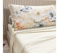 PETTI Artigiani Italiani - Lenzuola in Cotone con Federe in Stampa Digitale, Una Piazza e Mezza Francese, Completo Lenzuolo Sopra e Sotto con Angoli, Mariposa Panna, 100% Made in Italy