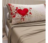 PETTI Artigiani Italiani - Lenzuola Matrimoniali Cotone con Federe in Stampa Digitale, Lenzuolo Completo Letto Matrimoniale Fantasia 338 Tortora, 100% Made in Italy