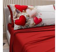 PETTI Artigiani Italiani - Lenzuola Matrimoniali Cotone con Federe in Stampa Digitale, Lenzuolo Completo Letto Matrimoniale Maxi Fantasia 344 Rosso, 100% Made in Italy
