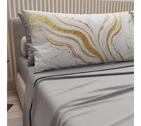 PETTI Artigiani Italiani - Lenzuola Matrimoniali Cotone con Federe in Stampa Digitale, Lenzuolo Completo Letto Matrimoniale Fantasia Marmo Bianco Grigio Chiaro, 100% Made in Italy