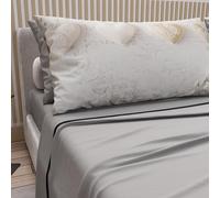 PETTI Artigiani Italiani - Lenzuola Matrimoniali Cotone con Federe in Stampa Digitale, Lenzuolo Completo Letto Matrimoniale Fantasia 325 Grigio Chiaro, 100% Made in Italy
