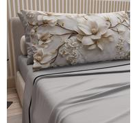 PETTI Artigiani Italiani - Lenzuola Matrimoniali Cotone con Federe in Stampa Digitale, Lenzuolo Completo Letto Matrimoniale Maxi Fantasia Floreale 34 Grigio Chiaro, 100% Made in Italy
