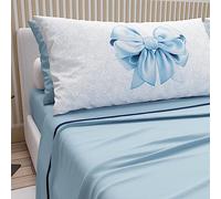 PETTI Artigiani Italiani - Lenzuola in Cotone con Federe in Stampa Digitale, Lenzuola Matrimoniali, Completo Letto Matrimoniale, Azzurro, 100% Made in Italy
