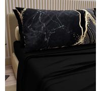 PETTI Artigiani Italiani - Lenzuola in Cotone con Federe in Stampa Digitale, Lenzuola Matrimoniali, Completo Letto Matrimoniale, Nero, 100% Made in Italy