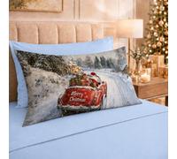 PETTI Artigiani Italiani - Lenzuola Natalizie in Cotone, Completo Letto con Federe in Stampa Digitale Car Claus, Singolo