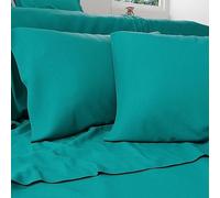PETTI Artigiani Italiani - Lenzuola Percalle, Lenzuola Matrimoniali Cotone, Lenzuola Cotone Percalle, Completo Letto Matrimoniale, Lenzuola Verdeacqua 100% Made in Italy